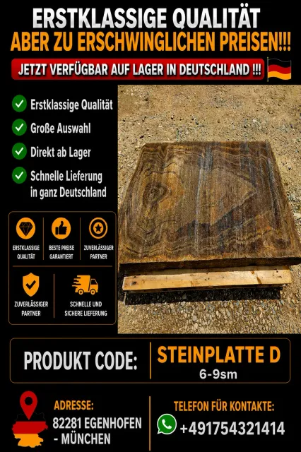 Stone slab D (6–9 cm) — Garden Furniture & Decorative Stones