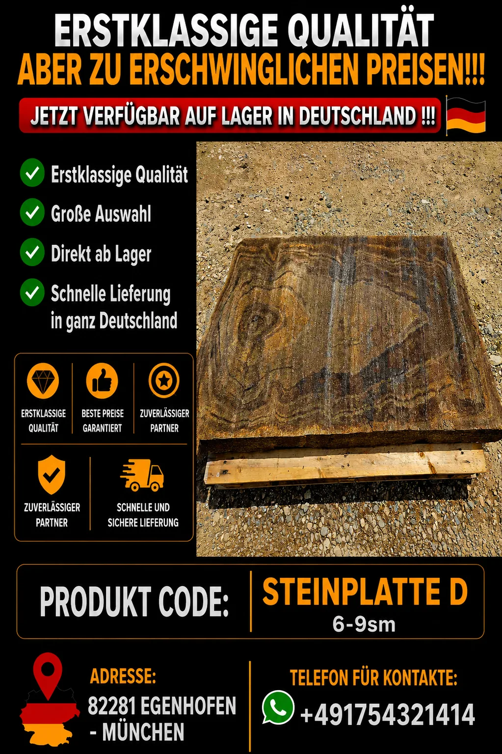 Photo of Stone slab D (6–9 cm) (1)